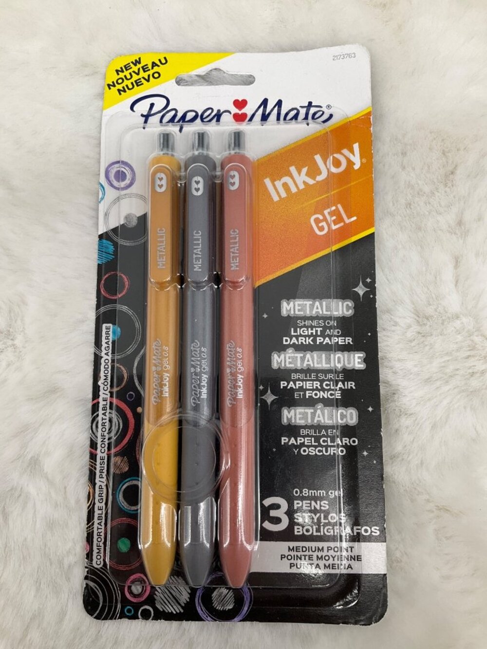 PaperMate Inkjoy Gel Pens .8mm Medium Metallic set of 3 NEW - Picture 4 of 4